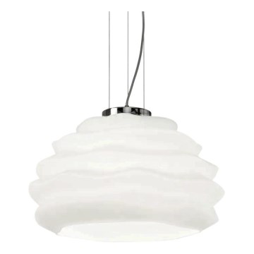 Ideal Lux - Candeeiro suspenso KARMA 1xE27/60W/230V diâmetro 39 cm branco