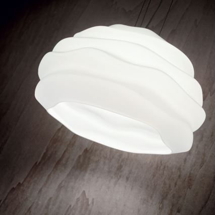 Ideal Lux - Candeeiro suspenso KARMA 1xE27/60W/230V diâmetro 39 cm branco
