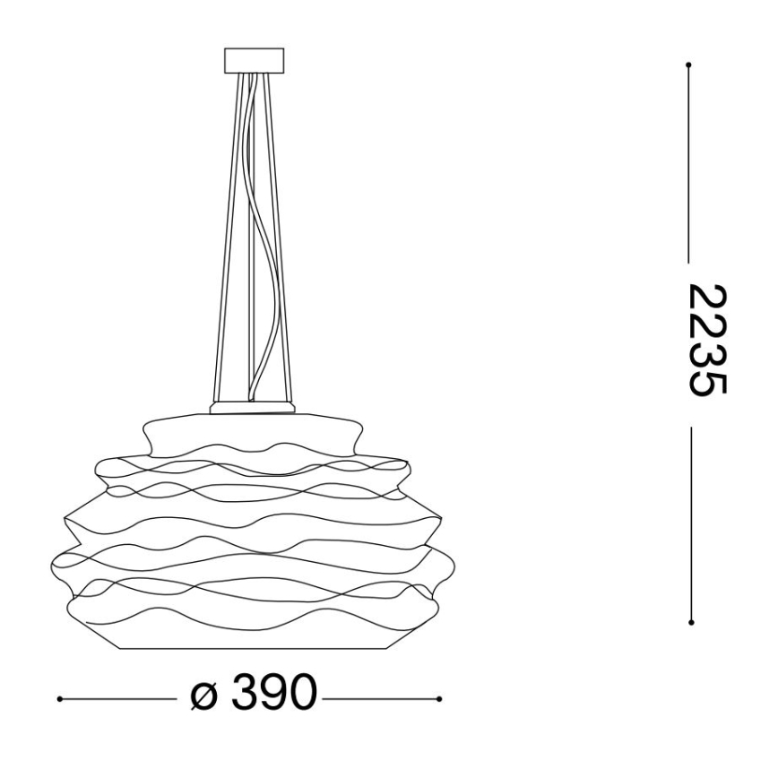 Ideal Lux - Candeeiro suspenso KARMA 1xE27/60W/230V diâmetro 39 cm branco