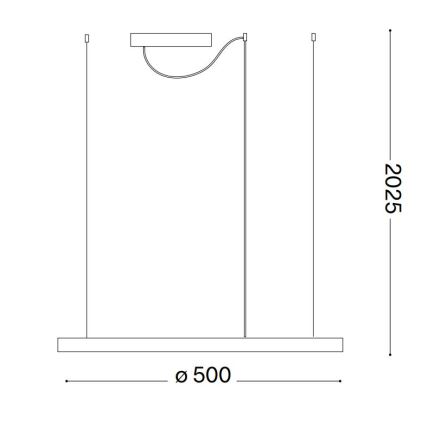 Ideal Lux - Lustre suspenso LED dimerizável em cabo ORACLE SLIM LED/28W/230V 3000K CRI 90 Ø 50 cm branco