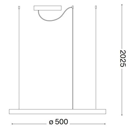 Ideal Lux - Candeeiro suspenso LED com regulação ORACLE SLIM LED/28W/230V 4000K diâmetro 50 cm CRI 90 branco