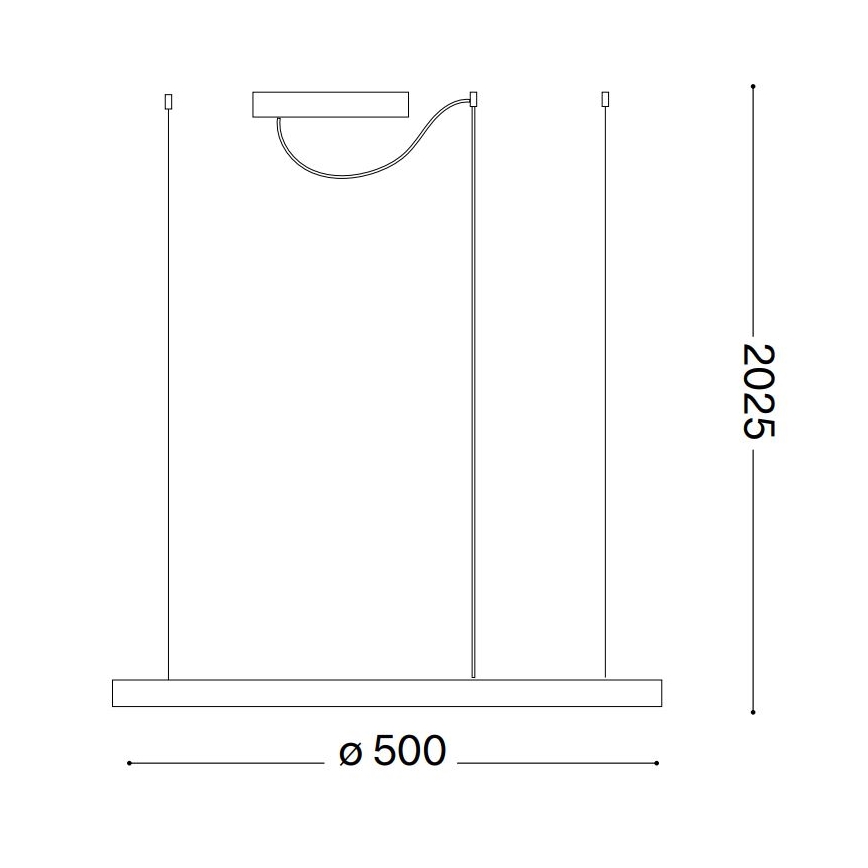 Ideal Lux - Candeeiro suspenso LED com regulação ORACLE SLIM LED/28W/230V 4000K diâmetro 50 cm CRI 90 branco