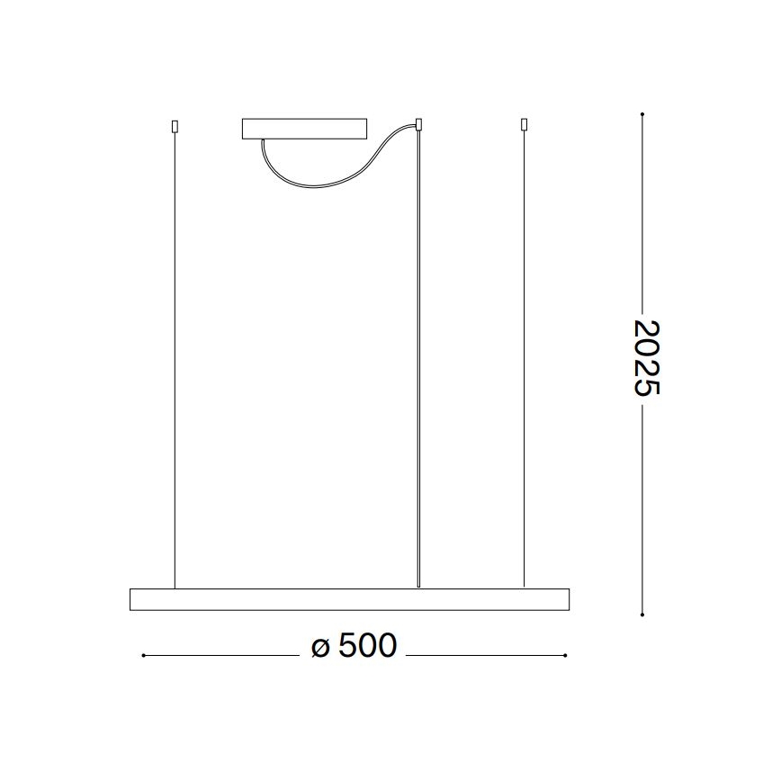 Ideal Lux - Candeeiro suspenso LED com regulação ORACLE SLIM LED/28W/230V 4000K diâmetro 50 cm CRI 90 preto