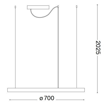 Ideal Lux - Candeeiro suspenso LED com regulação ORACLE SLIM LED/40W/230V 4000K diâmetro 70 cm CRI 90 branco