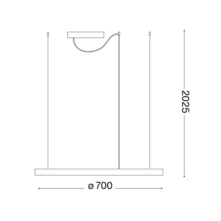 Ideal Lux - Candeeiro suspenso LED com regulação ORACLE SLIM LED/40W/230V 4000K diâmetro 70 cm CRI 90 preto