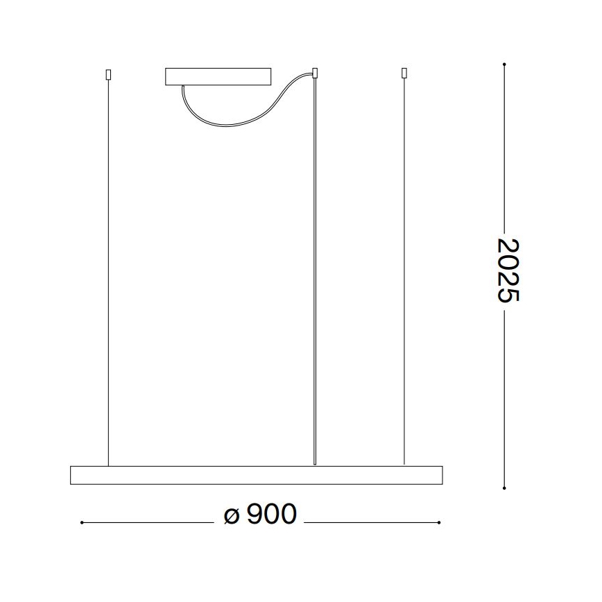 Ideal Lux - Candeeiro suspenso LED com regulação ORACLE SLIM LED/42W/230V 4000K diâmetro 90 cm CRI 90 branco