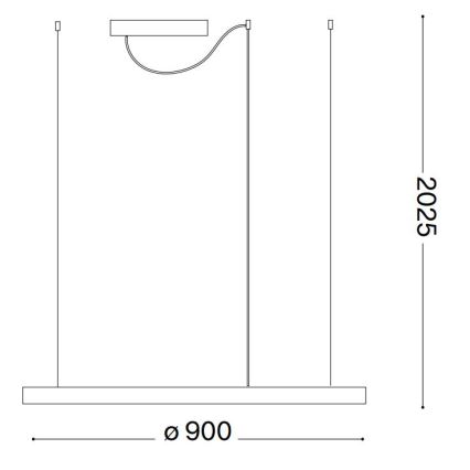 Ideal Lux - Candeeiro suspenso LED com regulação ORACLE SLIM LED/42W/230V 4000K diâmetro 90 cm CRI 90 preto