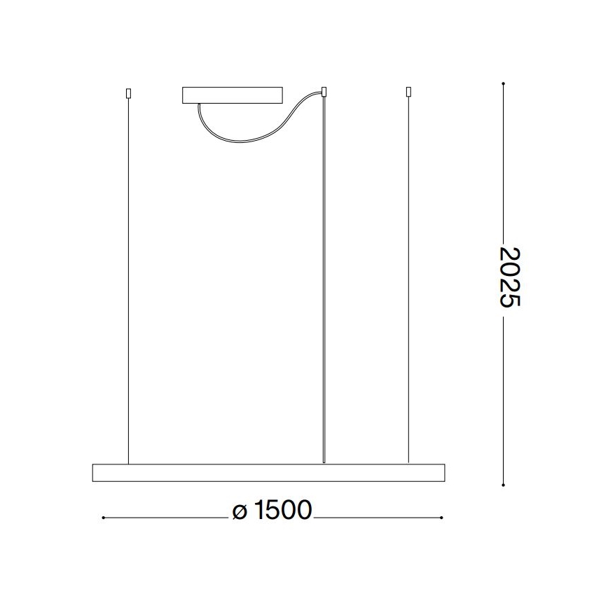 Ideal Lux - Candeeiro suspenso LED com regulação ORACLE SLIM LED/83W/230V 4000K diâmetro 150 cm CRI 90 preto