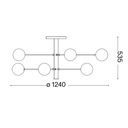 Ideal Lux - Candeeiro suspenso LED COSMOPOLITAN 10xG9/3W/230V diâmetro 124 cm preto