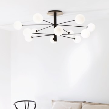 Ideal Lux - Candeeiro suspenso LED COSMOPOLITAN 12xG9/3W/230V diâmetro 145 cm preto