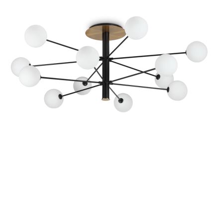Ideal Lux - Candeeiro suspenso LED COSMOPOLITAN 12xG9/3W/230V diâmetro 145 cm preto