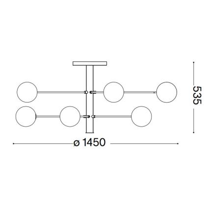 Ideal Lux - Candeeiro suspenso LED COSMOPOLITAN 12xG9/3W/230V diâmetro 145 cm preto