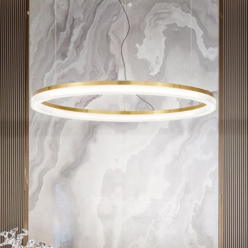 Ideal Lux - Candeeiro suspenso LED CROWN LED/42W/230V 3000K diâmetro 80 cm CRI 90 latão