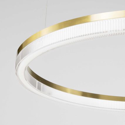 Ideal Lux - Candeeiro suspenso LED CROWN LED/42W/230V 3000K diâmetro 80 cm CRI 90 latão