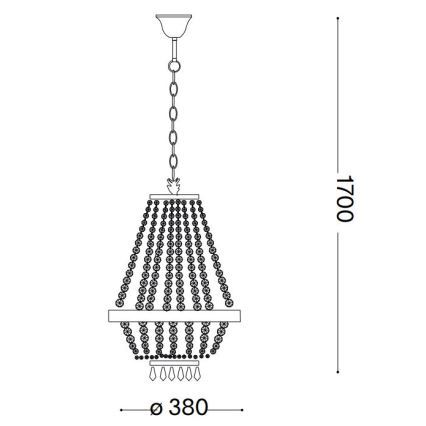 Ideal Lux - Candeeiro suspenso LED de cristal CAESAR 6xG9/3W/230V diâmetro 38 cm dourado