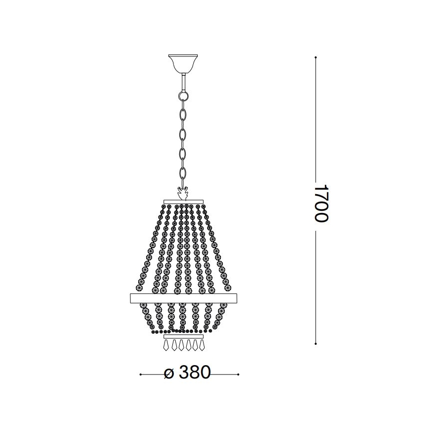 Ideal Lux - Candeeiro suspenso LED de cristal CAESAR 6xG9/3W/230V diâmetro 38 cm dourado