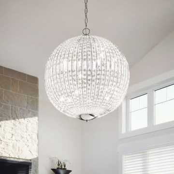 Ideal Lux - Candeeiro suspenso LED de cristal LUXOR 6xG9/3W/230V diâmetro 40 cm transparente
