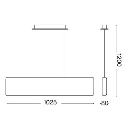 Ideal Lux - Candeeiro suspenso LED DESK LED/32W/230V 102,5 cm CRI 90 branco