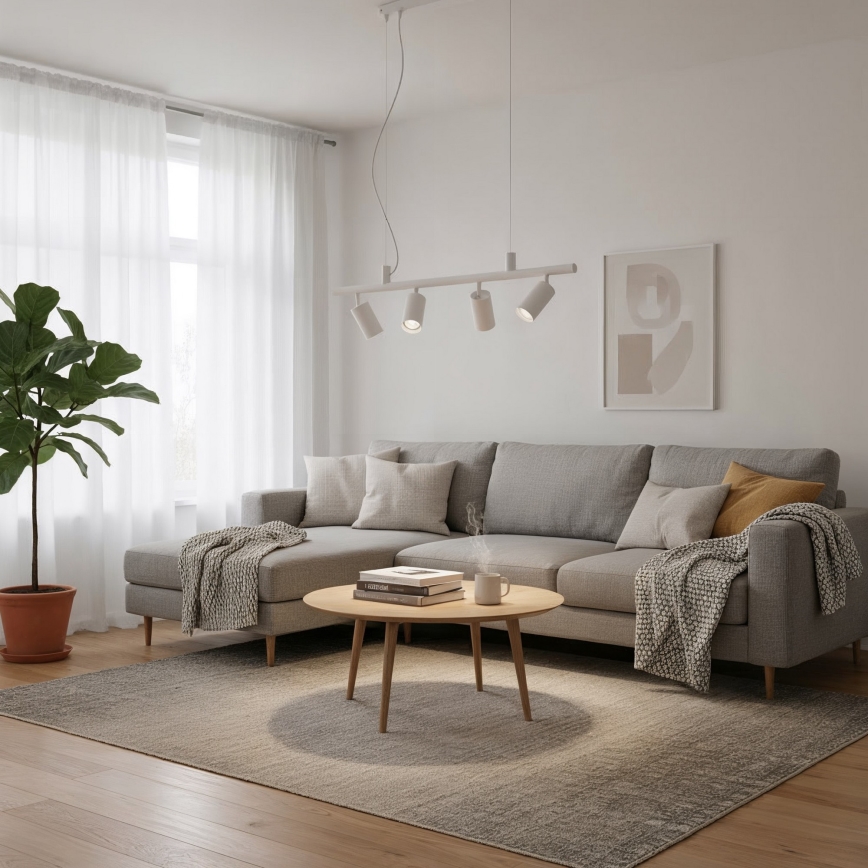 Ideal Lux - Candeeiro suspenso LED DYNAMITE 4xGU10/7W/230V CRI 90 branco