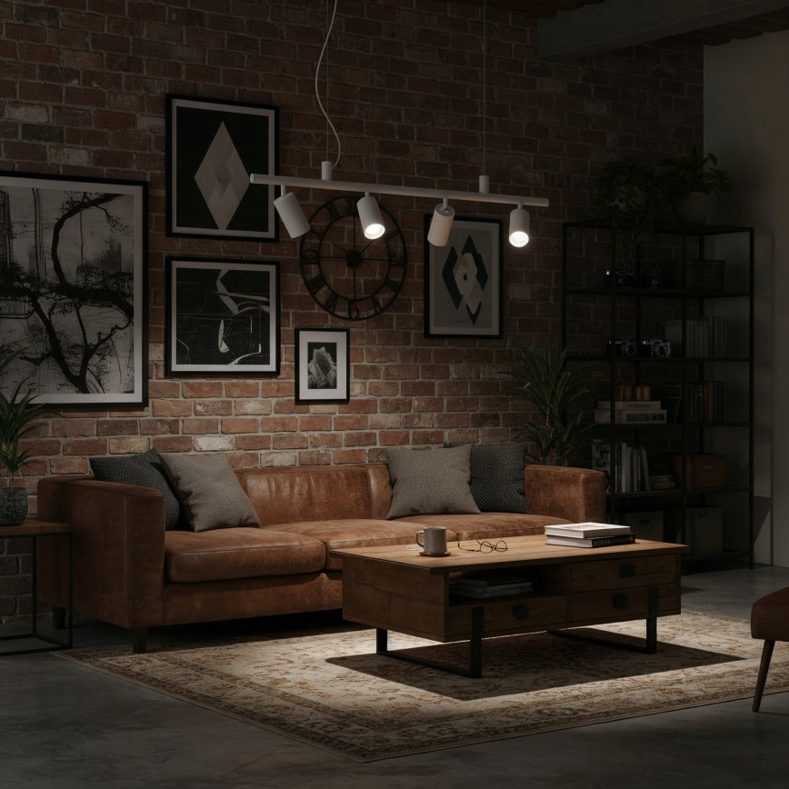 Ideal Lux - Candeeiro suspenso LED DYNAMITE 4xGU10/7W/230V CRI 90 branco