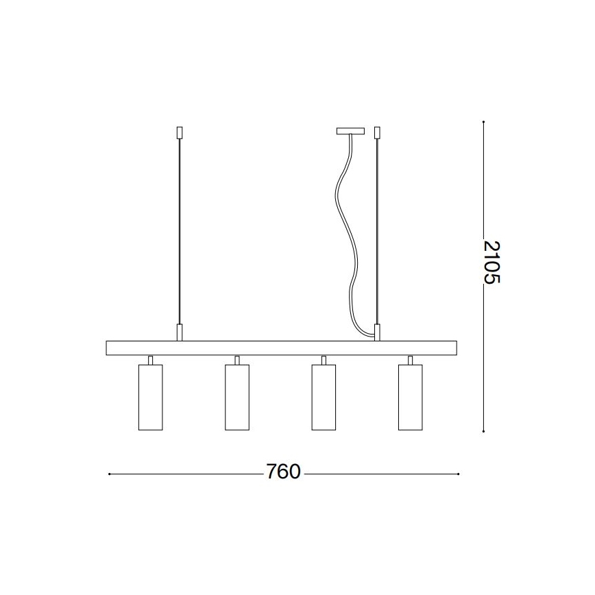 Ideal Lux - Candeeiro suspenso LED DYNAMITE 4xGU10/7W/230V CRI 90 preto