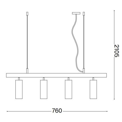 Ideal Lux - Candeeiro suspenso LED DYNAMITE 4xGU10/7W/230V CRI 90 preto/latão