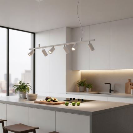 Ideal Lux - Candeeiro suspenso LED DYNAMITE 6xGU10/7W/230V CRI 90 branco