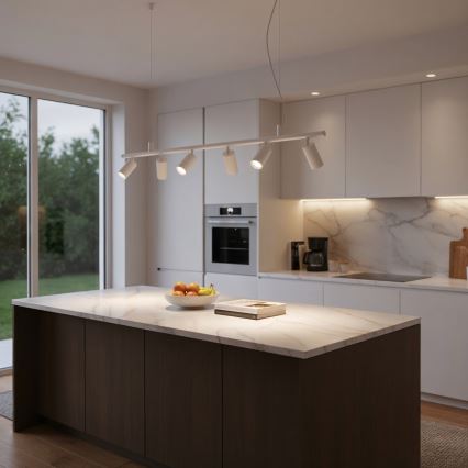 Ideal Lux - Candeeiro suspenso LED DYNAMITE 6xGU10/7W/230V CRI 90 branco