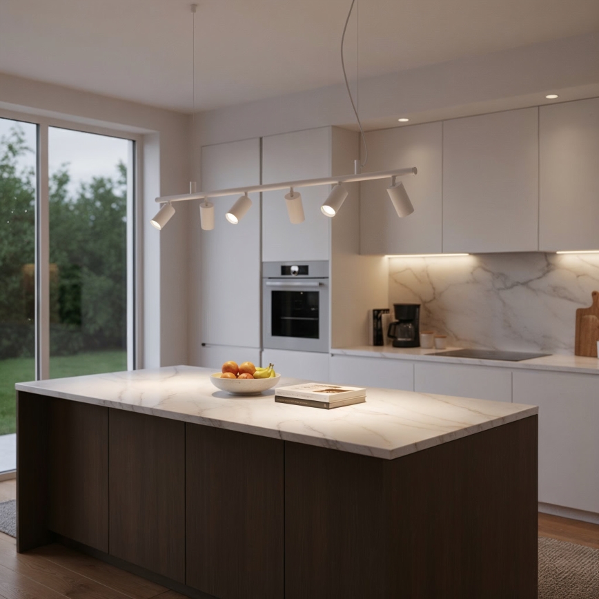 Ideal Lux - Candeeiro suspenso LED DYNAMITE 6xGU10/7W/230V CRI 90 branco