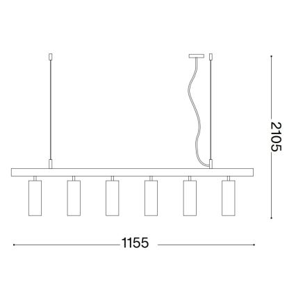 Ideal Lux - Candeeiro suspenso LED DYNAMITE 6xGU10/7W/230V CRI 90 branco