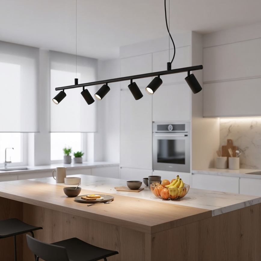 Ideal Lux - Candeeiro suspenso LED DYNAMITE 6xGU10/7W/230V CRI 90 preto