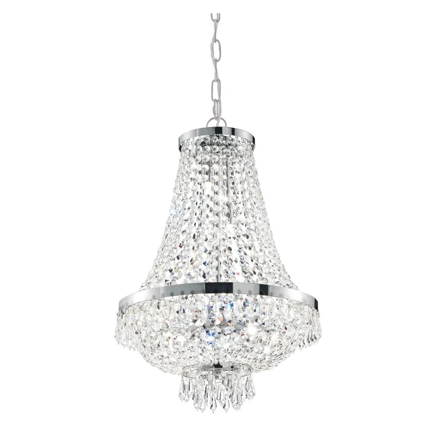 Ideal Lux - Candeeiro suspenso LED em cristal CAESAR 6xG9/3W/230V diâmetro 38 cm cromado brilhante