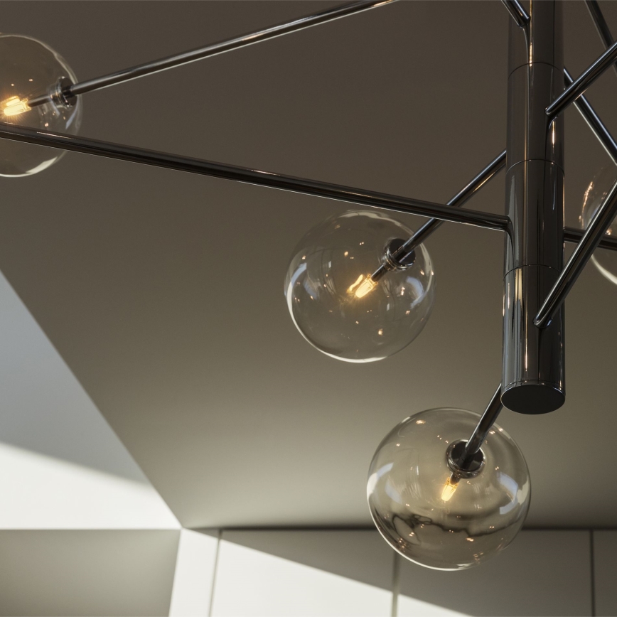 Ideal Lux - Candeeiro suspenso LED EQUINOXE 12xG4/2W/230V diâmetro 124 cm cromado brilhante/transparente