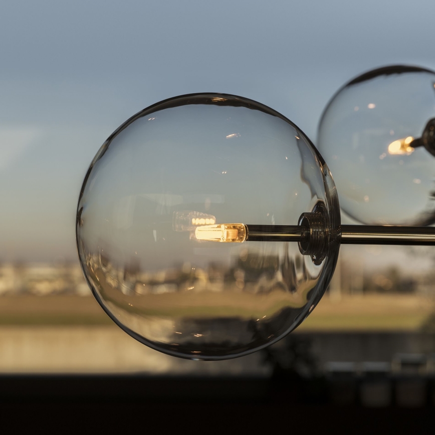 Ideal Lux - Candeeiro suspenso LED EQUINOXE 12xG4/2W/230V diâmetro 124 cm cromado brilhante/transparente