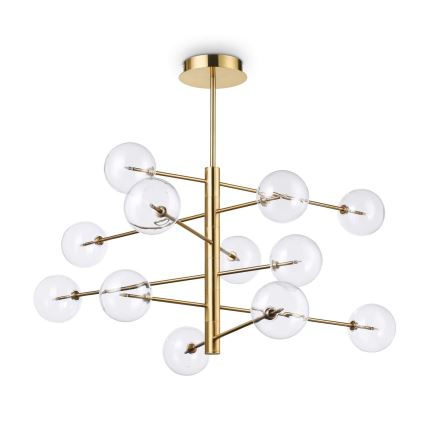 Ideal Lux - Candeeiro suspenso LED EQUINOXE 12xG4/2W/230V diâmetro 124 cm latão/transparente