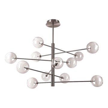 Ideal Lux - Candeeiro suspenso LED EQUINOXE 12xG4/2W/230V diâmetro 128,1 cm cromado brilhante/fumado