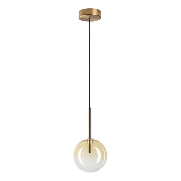 Ideal Lux - Candeeiro suspenso LED EQUINOXE 1xG4/2W/230V diâmetro 15 cm latão/fumado