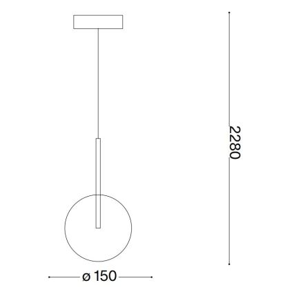 Ideal Lux - Candeeiro suspenso LED EQUINOXE 1xG4/2W/230V diâmetro 15 cm latão/transparente