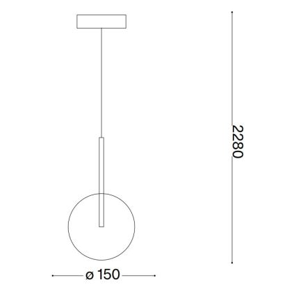 Ideal Lux - Candeeiro suspenso LED EQUINOXE 1xG4/2W/230V diâmetro 15 cm latão/transparente