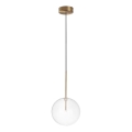 Ideal Lux - Candeeiro suspenso LED EQUINOXE 1xG4/2W/230V diâmetro 20 cm latão/transparente