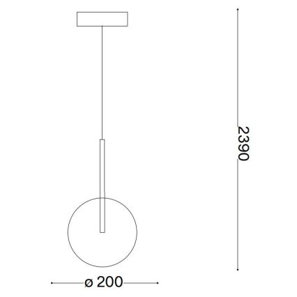 Ideal Lux - Candeeiro suspenso LED EQUINOXE 1xG4/2W/230V diâmetro 20 cm latão/transparente