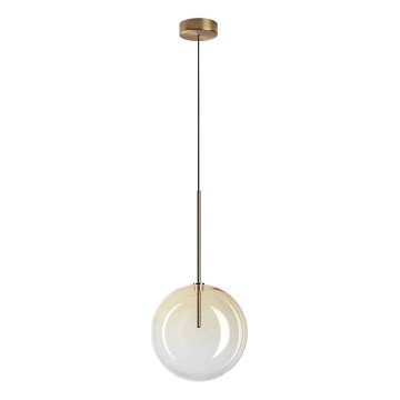 Ideal Lux - Candeeiro suspenso LED EQUINOXE 1xG4/2W/230V diâmetro 25 cm latão/fumado