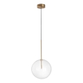 Ideal Lux - Candeeiro suspenso LED EQUINOXE 1xG4/2W/230V diâmetro 25 cm latão/transparente