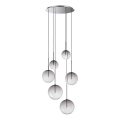 Ideal Lux - Candeeiro suspenso LED EQUINOXE 6xG4/2W/230V diâmetro 65 cm cromado brilhante/fumado