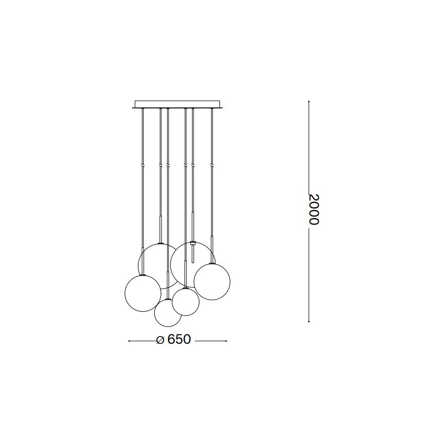Ideal Lux - Candeeiro suspenso LED EQUINOXE 6xG4/2W/230V diâmetro 65 cm cromado brilhante/fumado