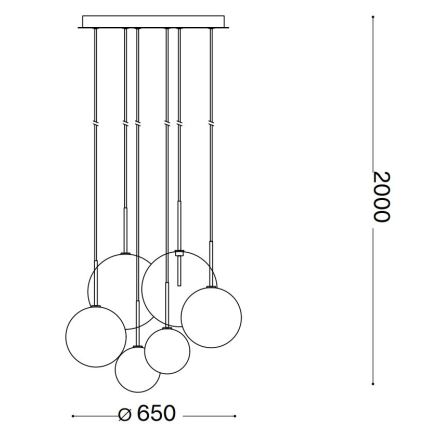 Ideal Lux - Candeeiro suspenso LED EQUINOXE 6xG4/2W/230V diâmetro 65 cm cromado brilhante/transparente