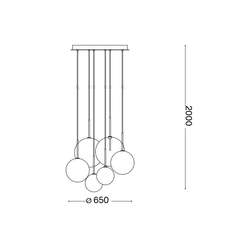 Ideal Lux - Candeeiro suspenso LED EQUINOXE 6xG4/2W/230V diâmetro 65 cm latão/fumado