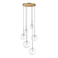 Ideal Lux - Candeeiro suspenso LED EQUINOXE 6xG4/2W/230V diâmetro 65 cm latão/transparente