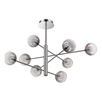 Ideal Lux - Candeeiro suspenso LED EQUINOXE 8xG4/2W/230V diâmetro 128 cm cromado brilhante/fumado