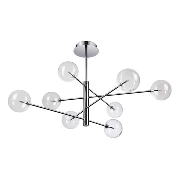 Ideal Lux - Candeeiro suspenso LED EQUINOXE 8xG4/2W/230V diâmetro 128 cm cromado brilhante/transparente